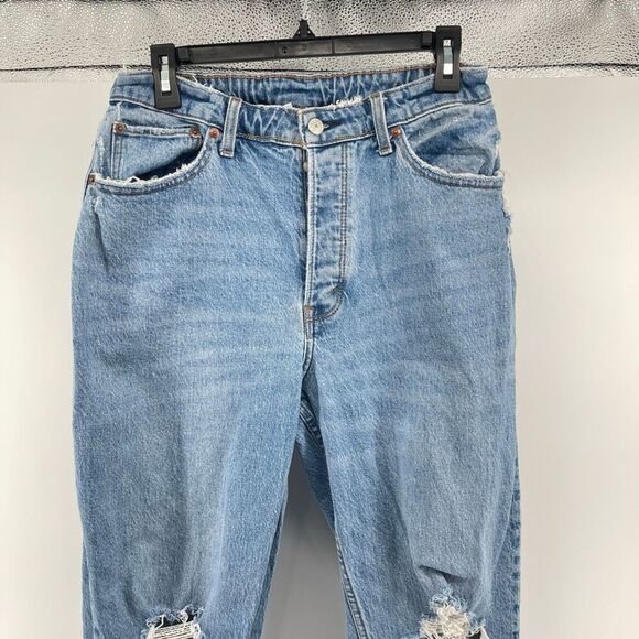 Abercrombie & Fitch 90s Straight High Rise Curve Love Jeans Size 28 Button Fly - Picture 2 of 16